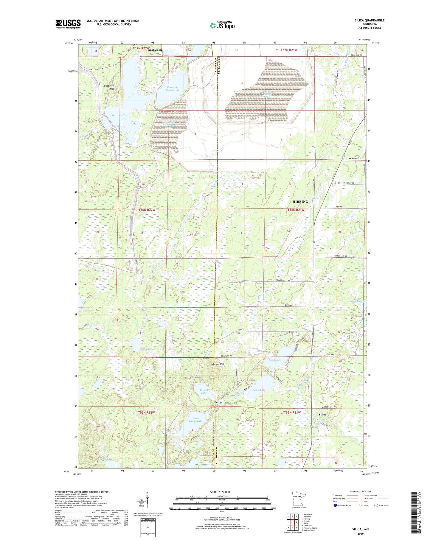 Silica Minnesota US Topo Map Image