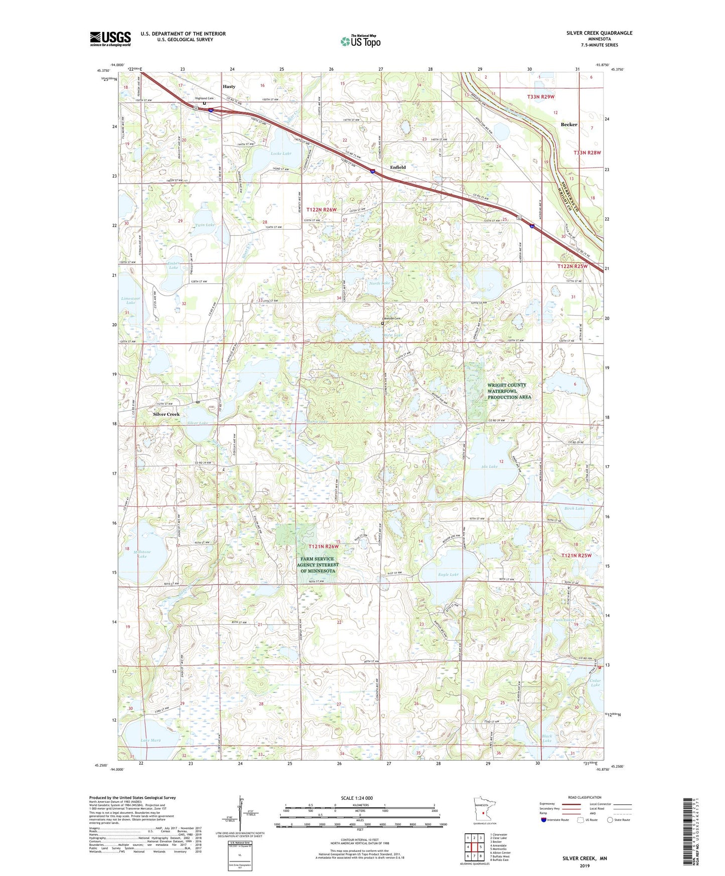 Silver Creek Minnesota US Topo Map Image