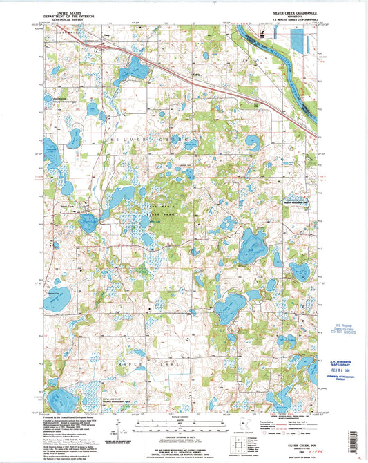 Classic USGS Silver Creek Minnesota 7.5'x7.5' Topo Map Image