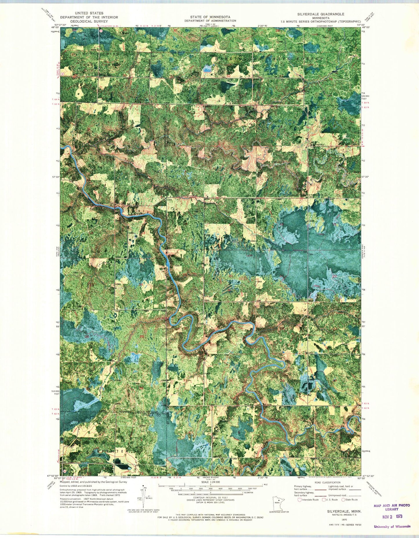 Classic USGS Silverdale Minnesota 7.5'x7.5' Topo Map Image