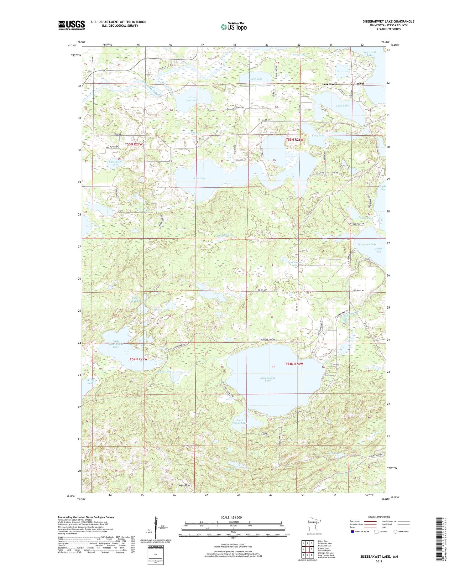 Siseebakwet Lake Minnesota US Topo Map Image