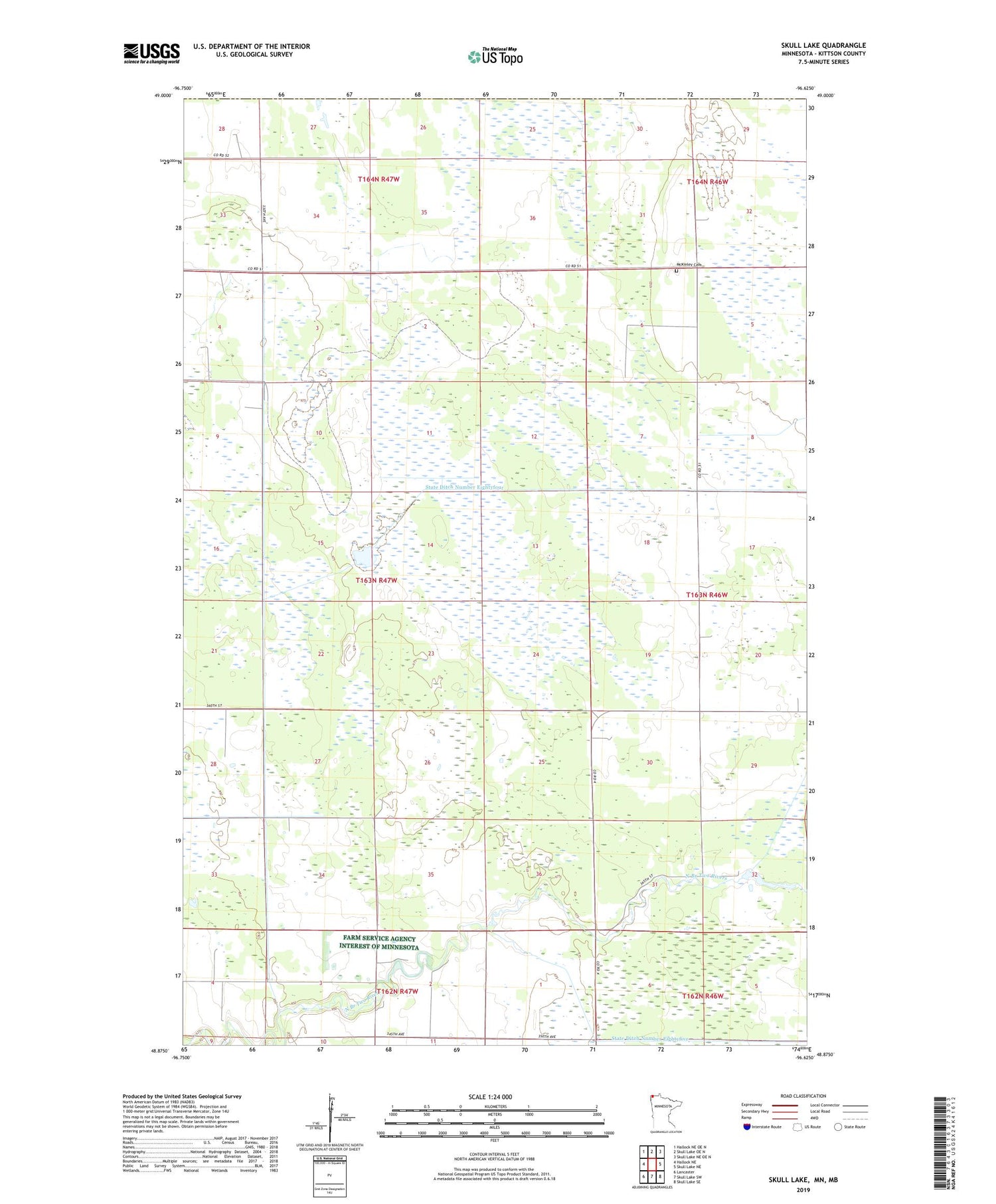 Skull Lake Minnesota US Topo Map Image