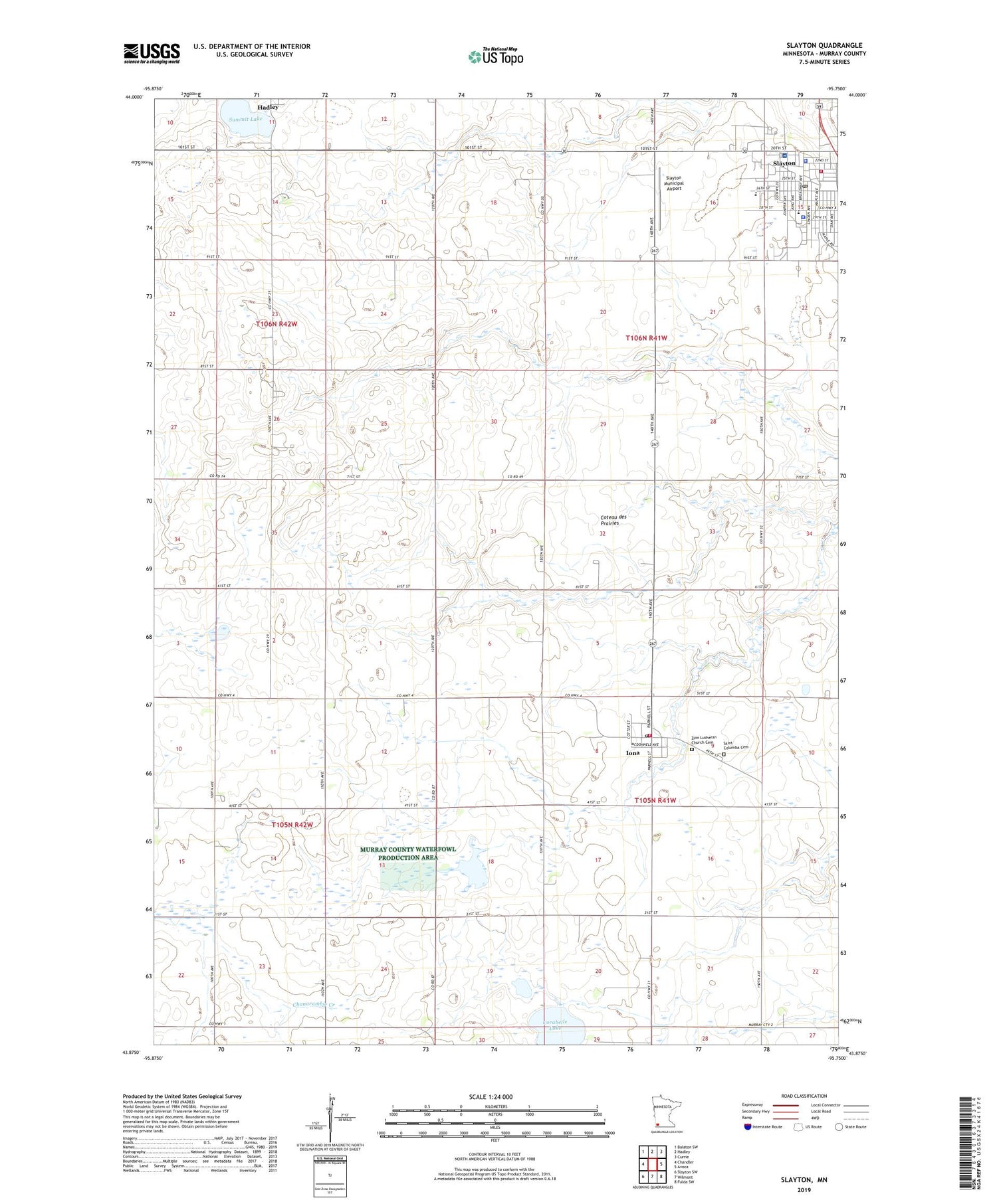 Slayton Minnesota US Topo Map Image