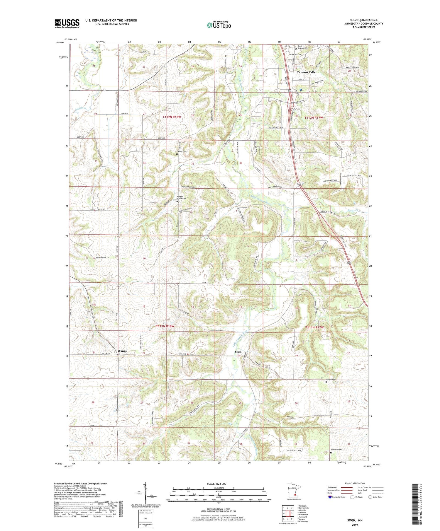 Sogn Minnesota US Topo Map Image