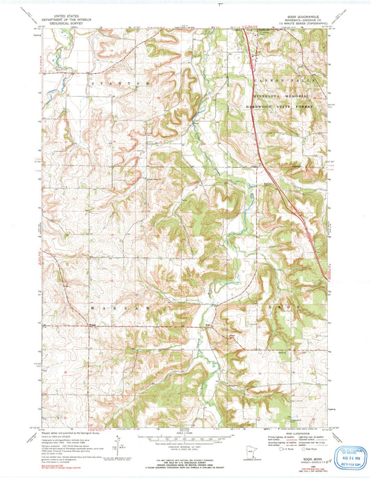 Classic USGS Sogn Minnesota 7.5'x7.5' Topo Map Image