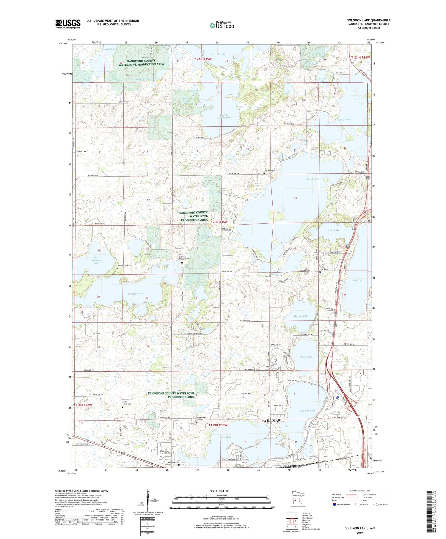 Solomon Lake Minnesota US Topo Map Image