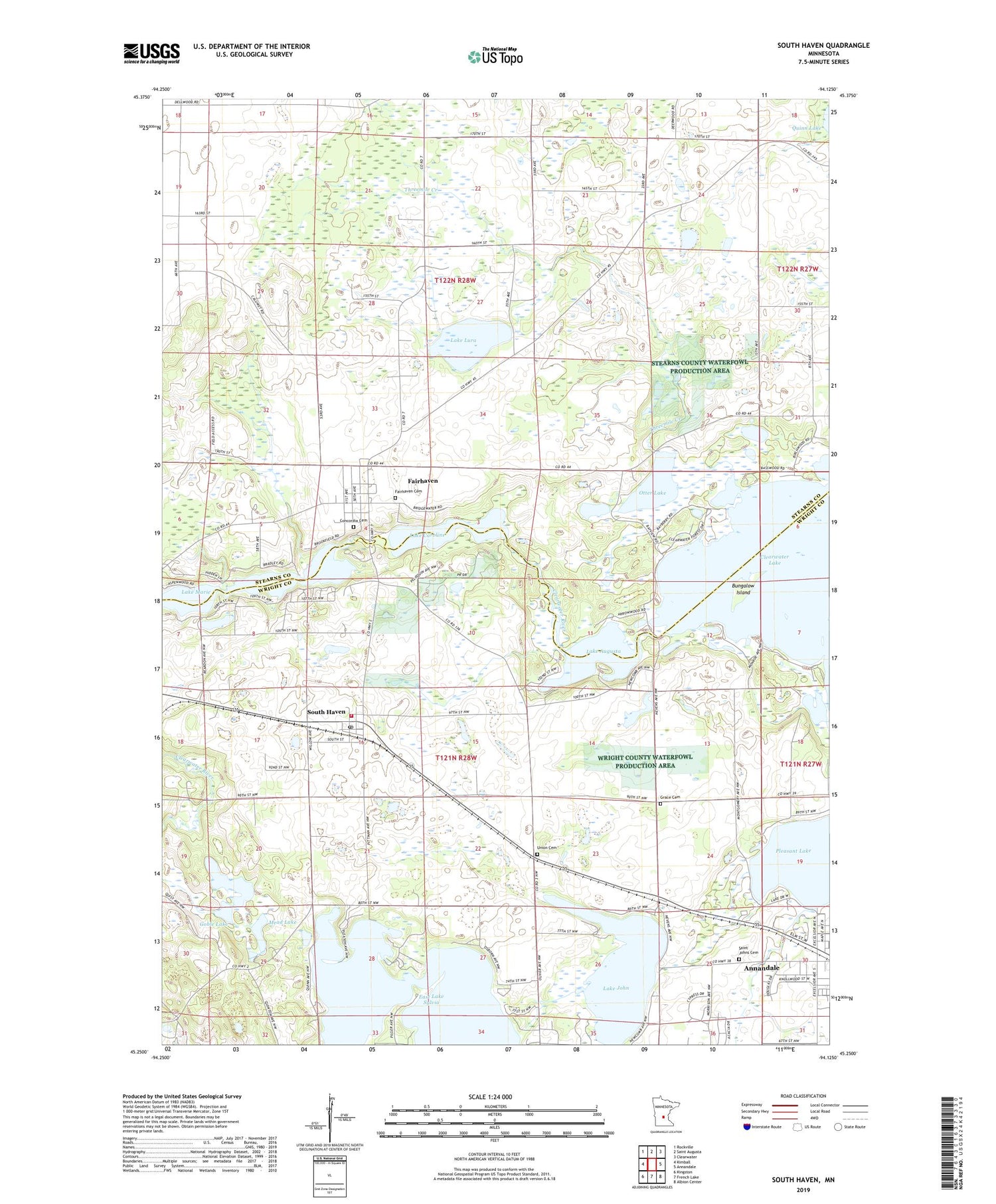 South Haven Minnesota US Topo Map Image
