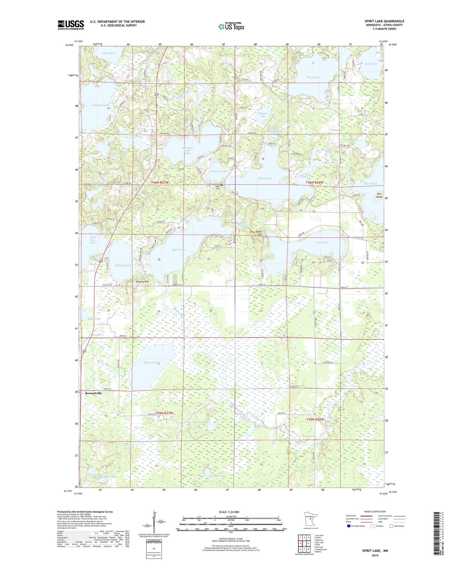 Spirit Lake Minnesota US Topo Map Image