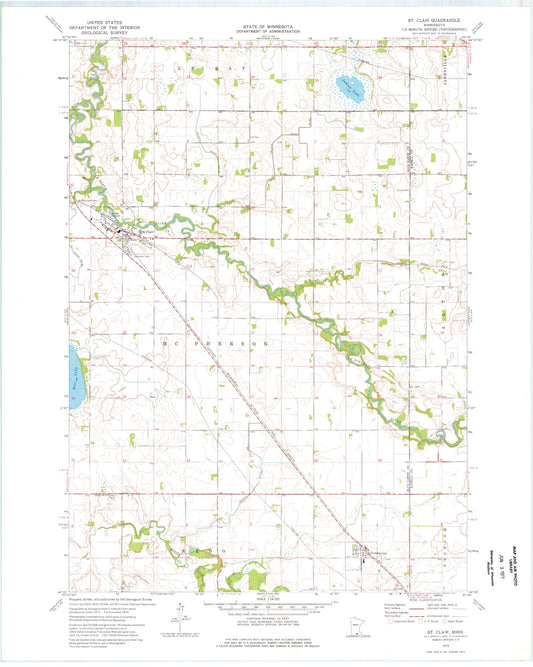 Classic USGS Saint Clair Minnesota 7.5'x7.5' Topo Map Image