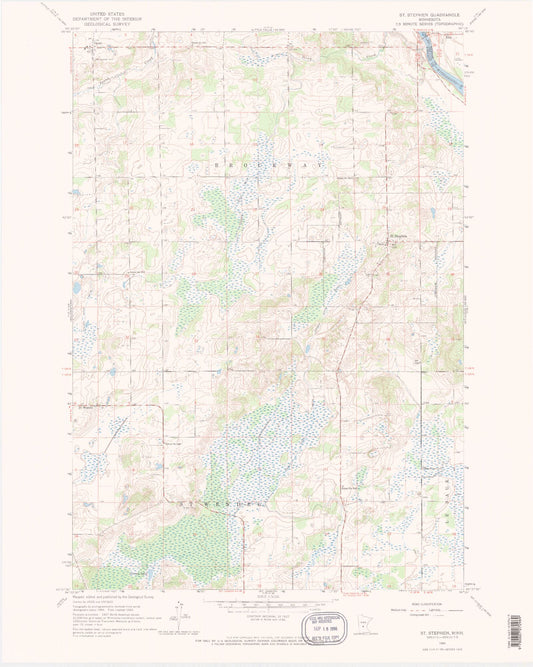 Classic USGS Saint Stephen Minnesota 7.5'x7.5' Topo Map Image