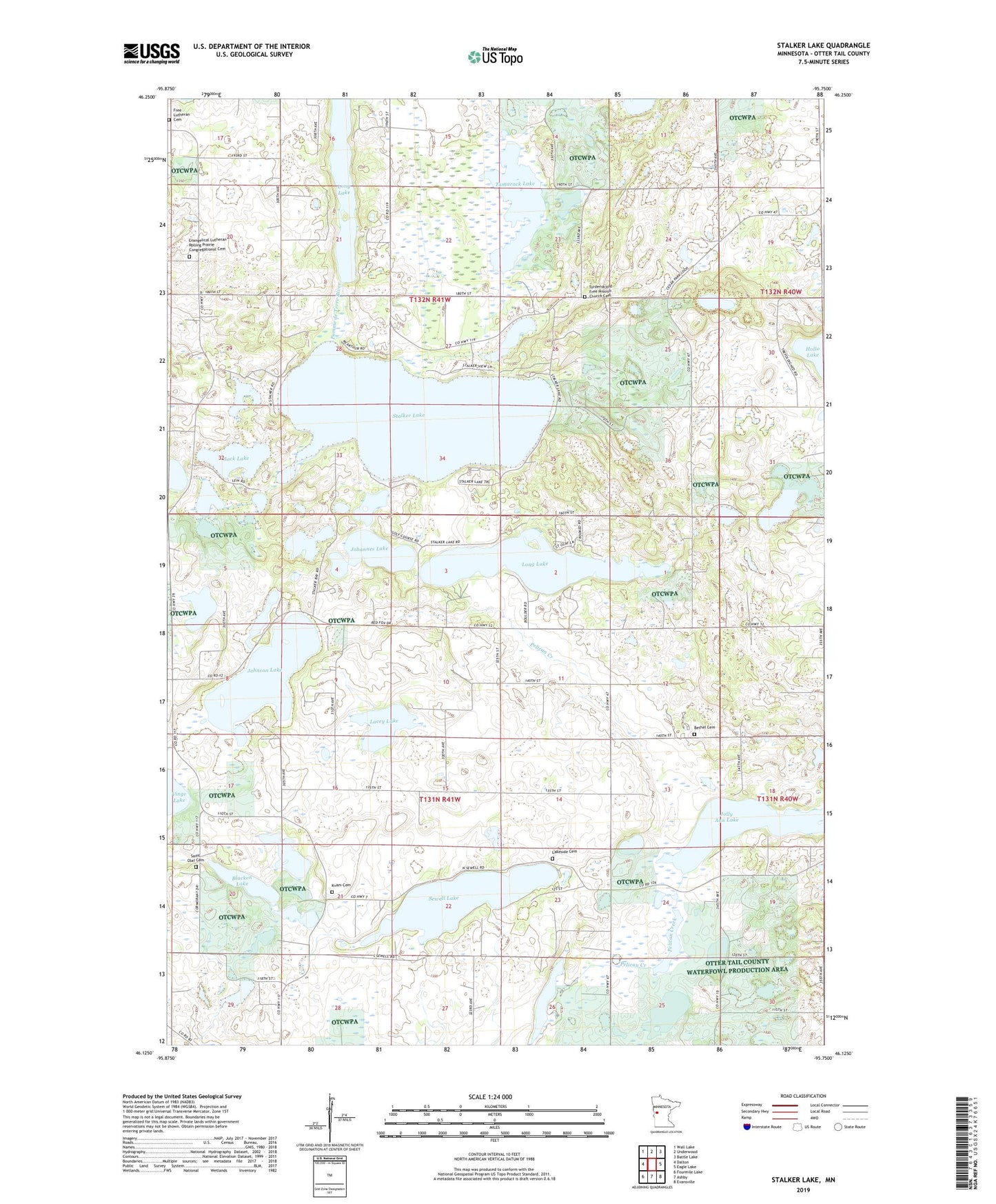 Stalker Lake Minnesota US Topo Map Image