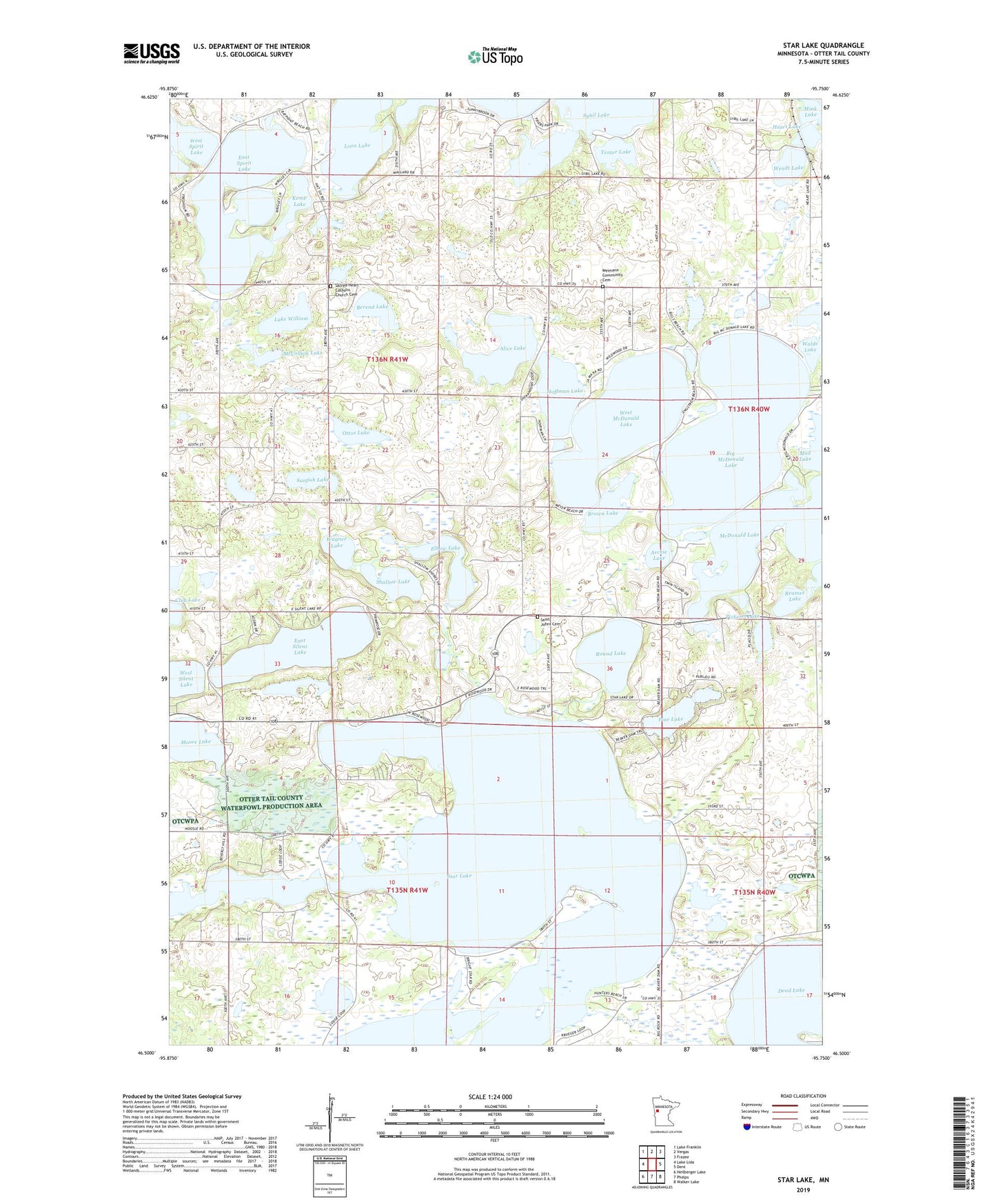Star Lake Minnesota US Topo Map Image