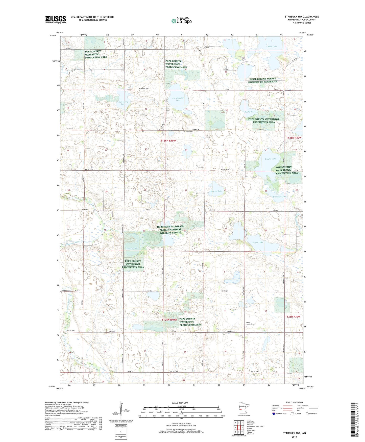 Starbuck NW Minnesota US Topo Map Image