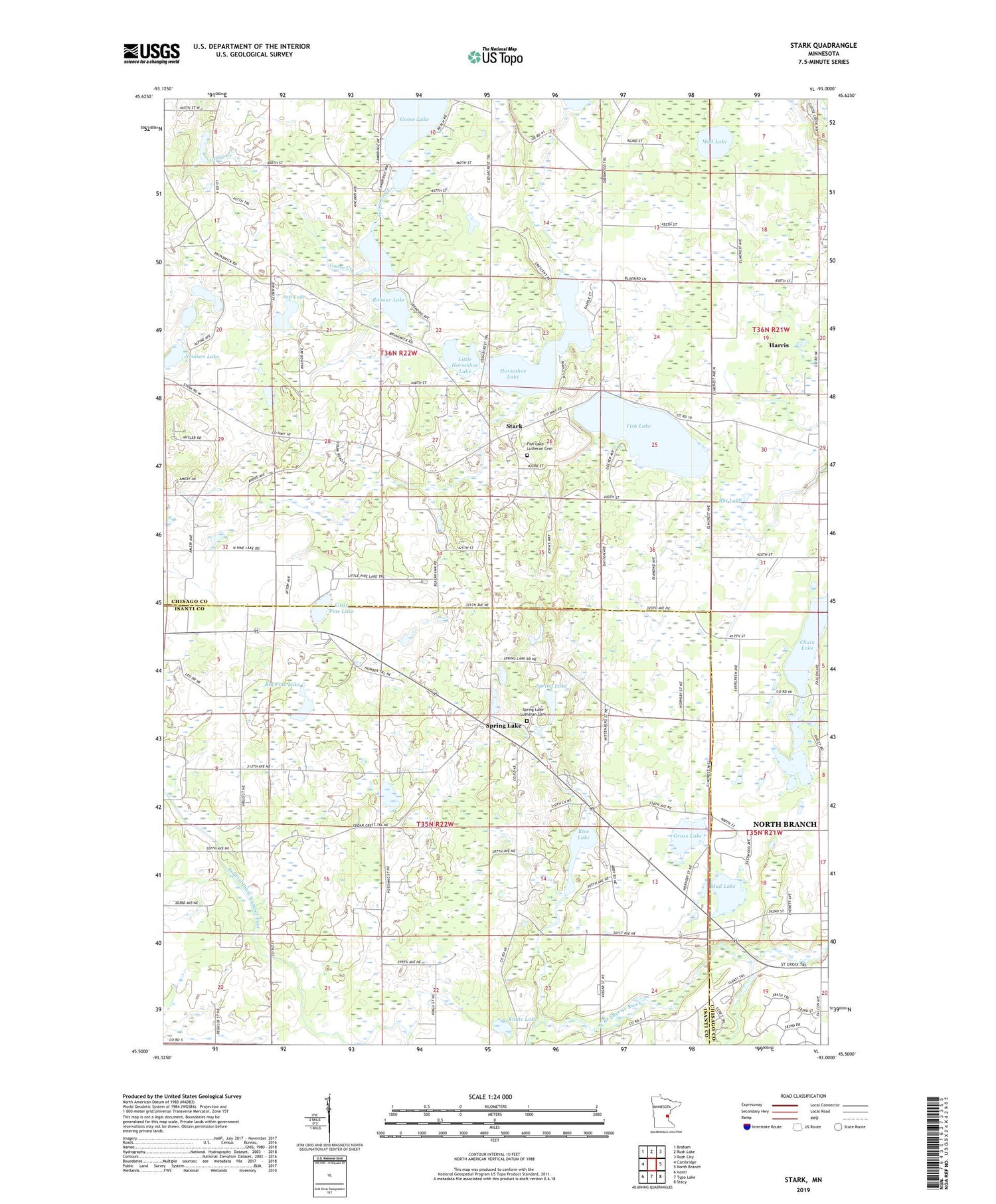 Stark Minnesota US Topo Map Image