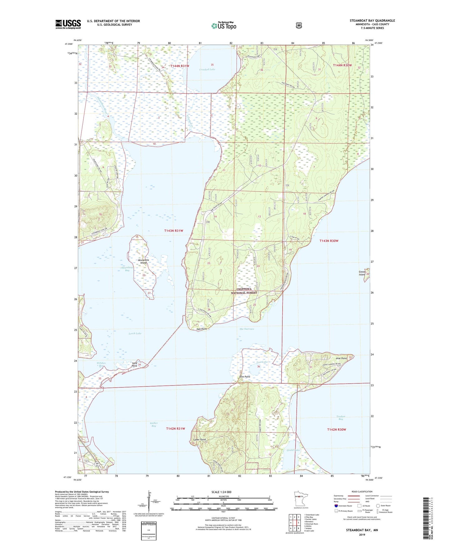 Steamboat Bay Minnesota US Topo Map Image