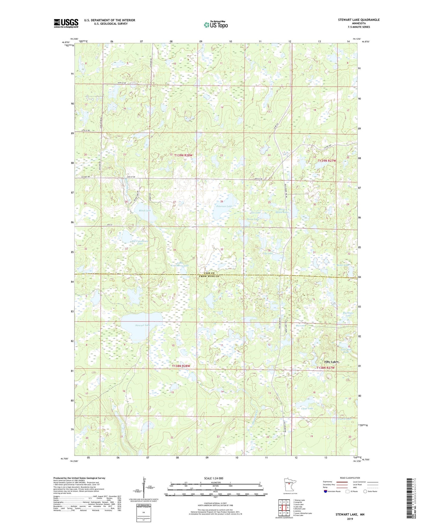 Stewart Lake Minnesota US Topo Map Image