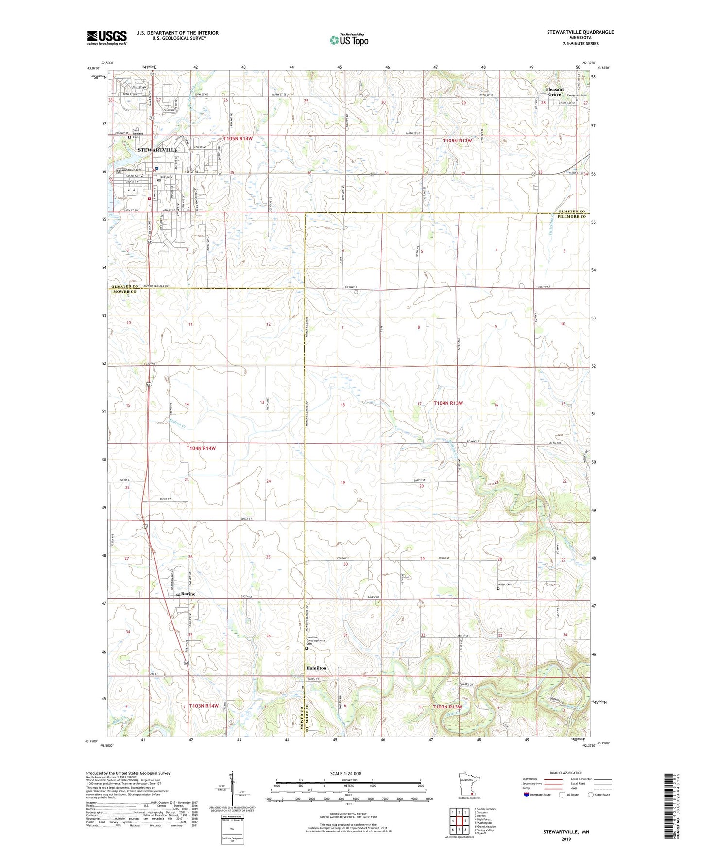 Stewartville Minnesota US Topo Map Image