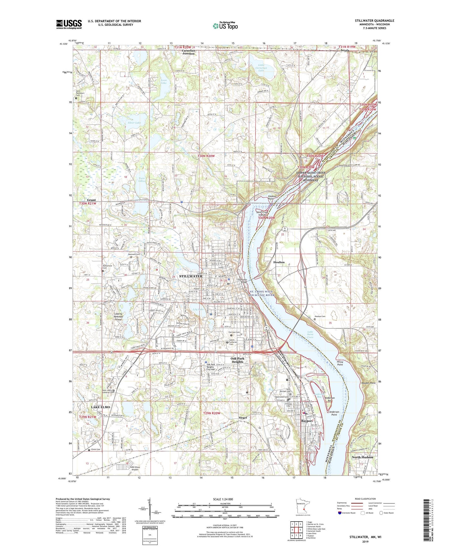 Stillwater Minnesota US Topo Map Image