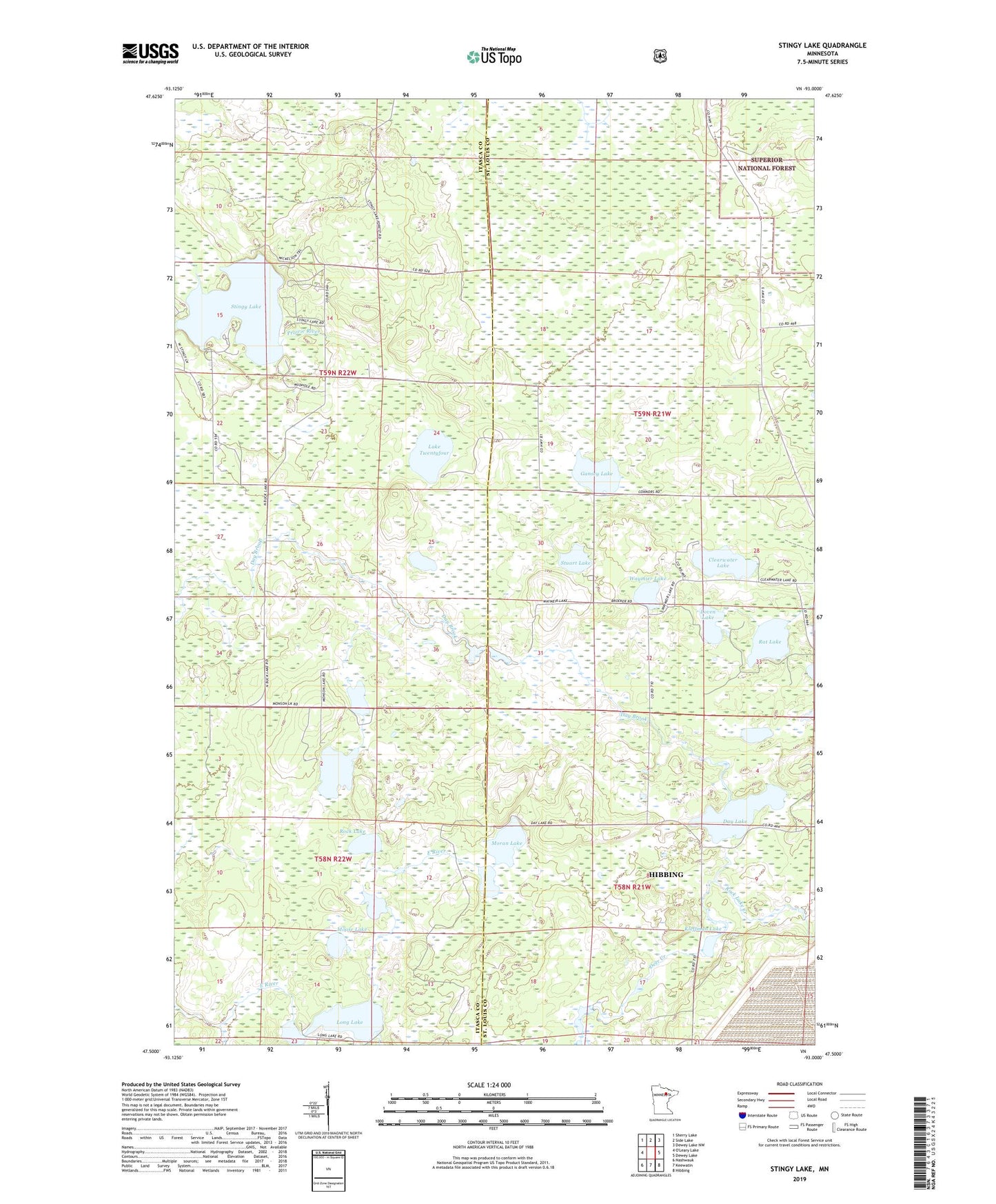 Stingy Lake Minnesota US Topo Map Image
