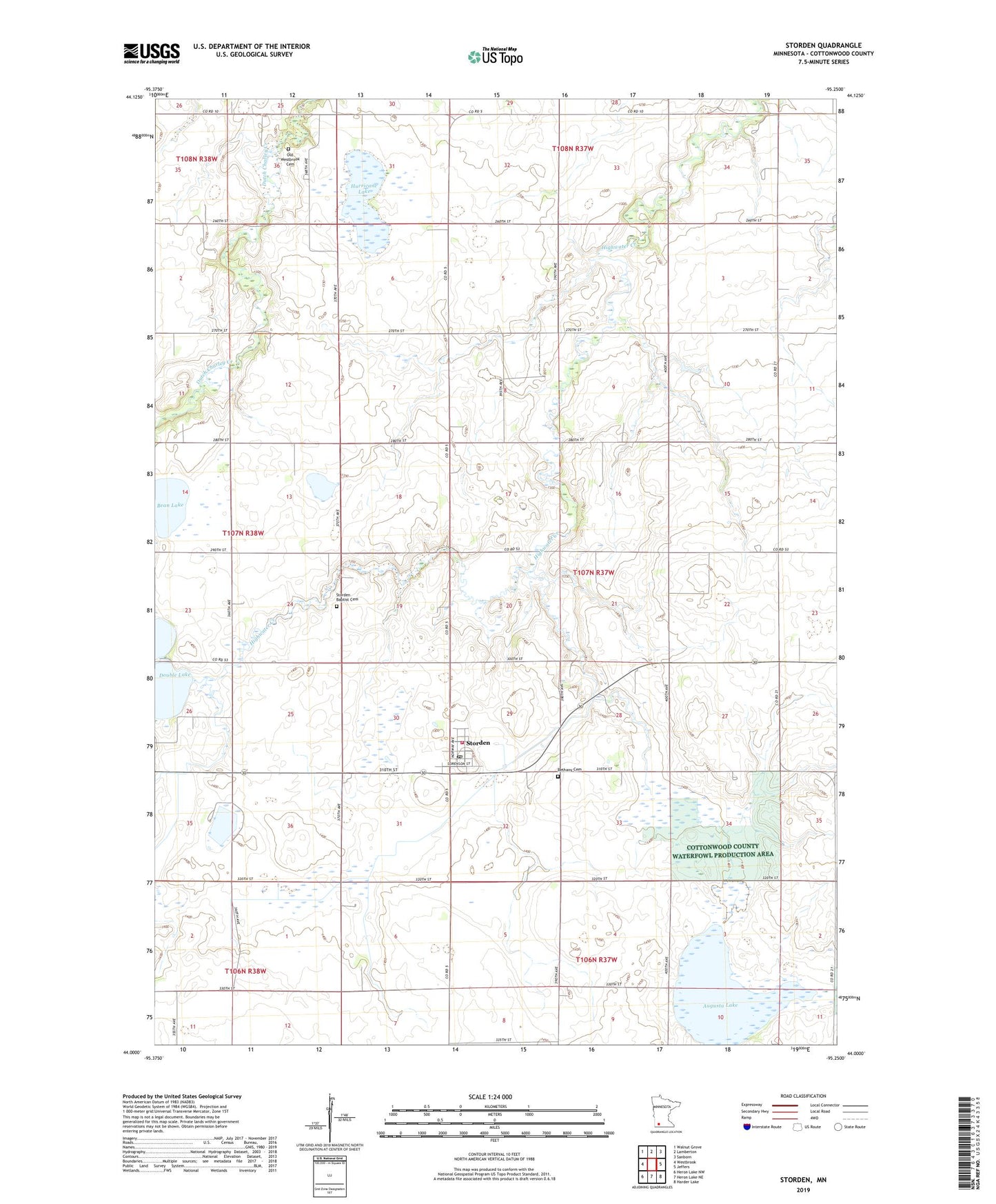 Storden Minnesota US Topo Map Image