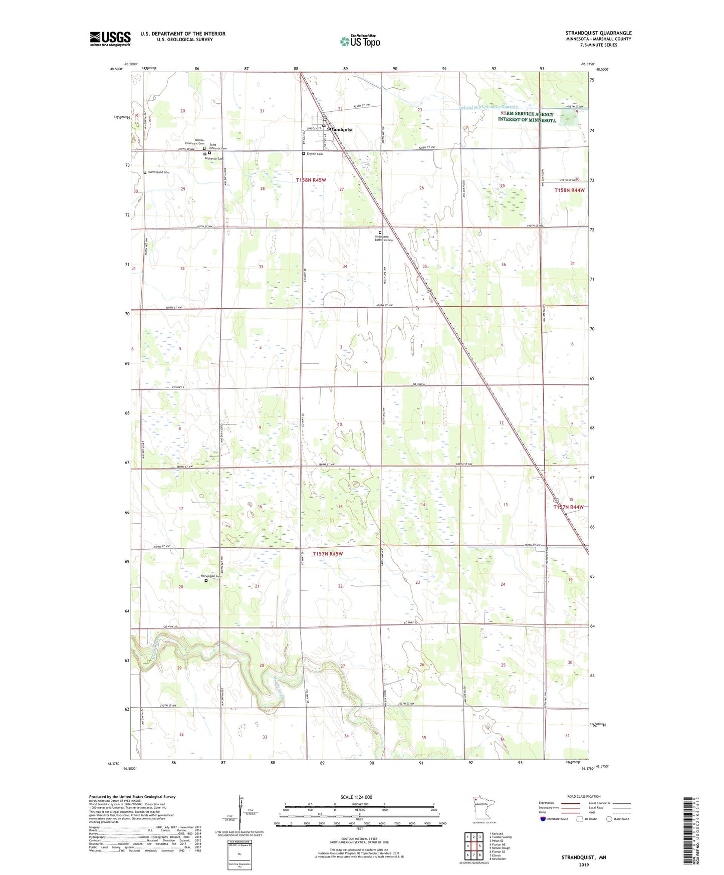 Strandquist Minnesota US Topo Map Image