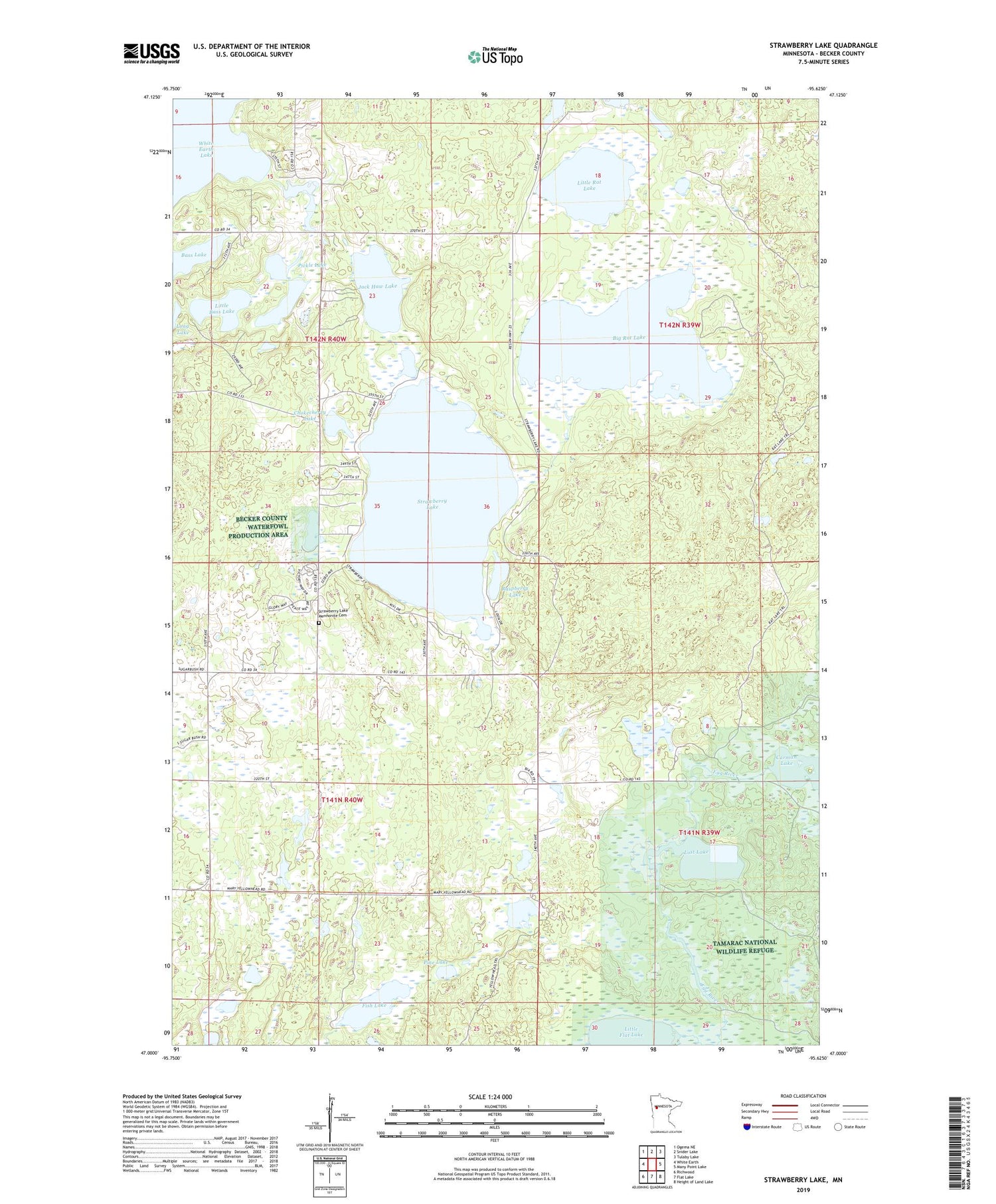 Strawberry Lake Minnesota US Topo Map Image