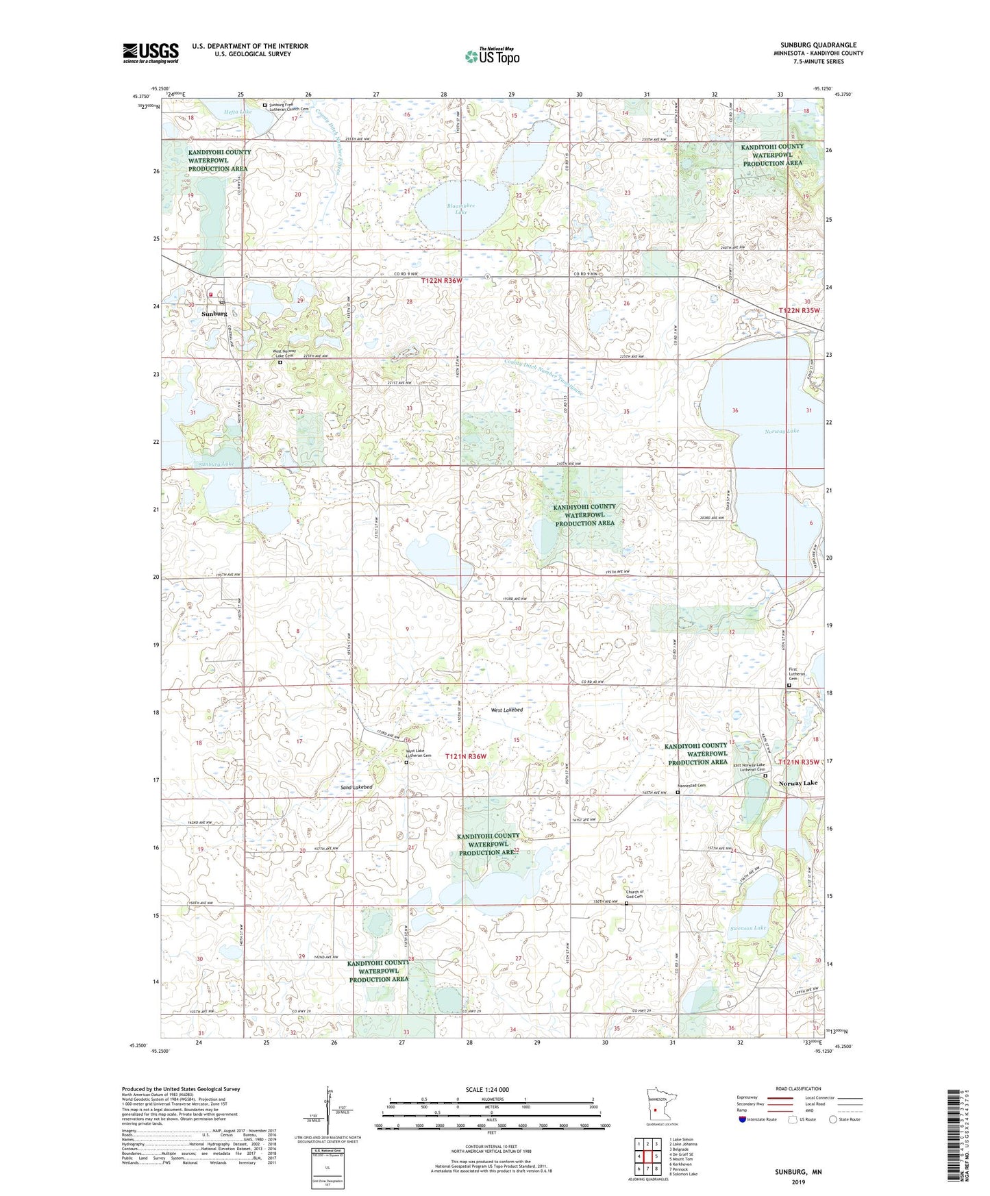 Sunburg Minnesota US Topo Map Image