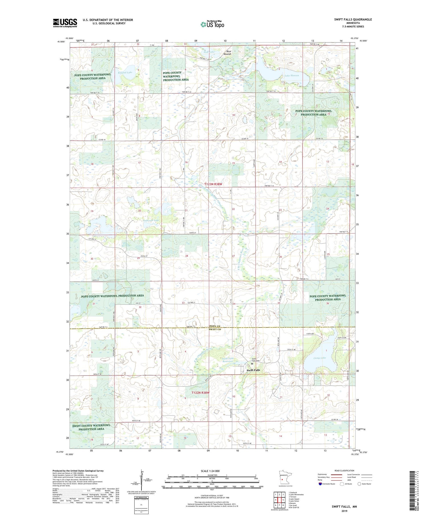 Swift Falls Minnesota US Topo Map Image