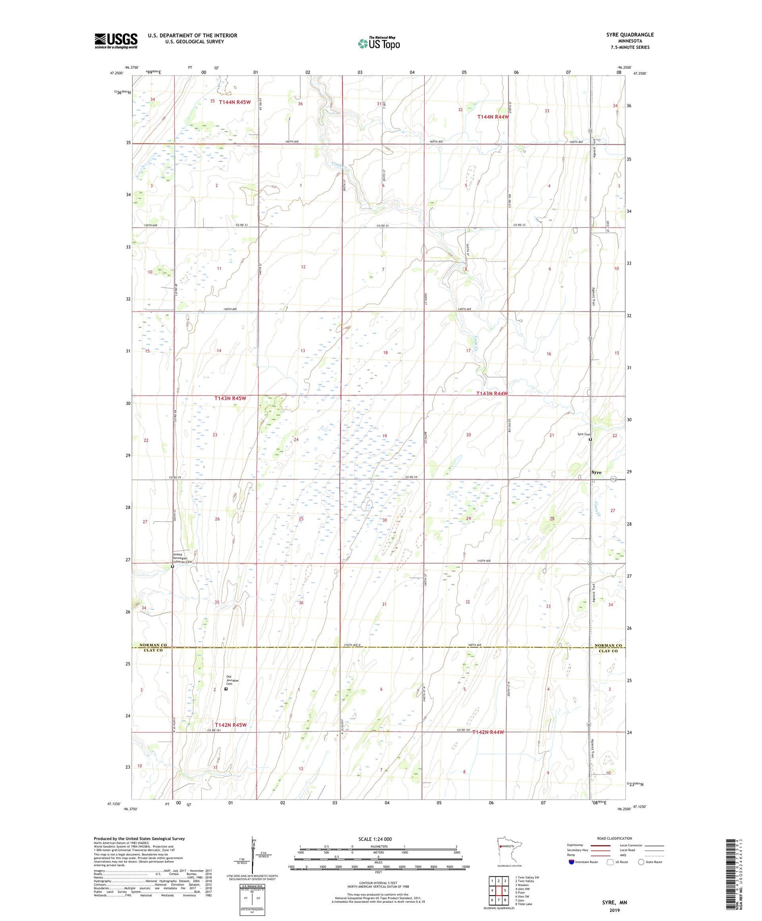 Syre Minnesota US Topo Map Image