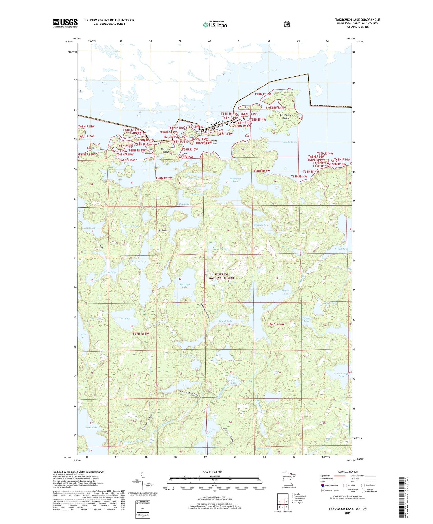 Takucmich Lake Minnesota US Topo Map Image