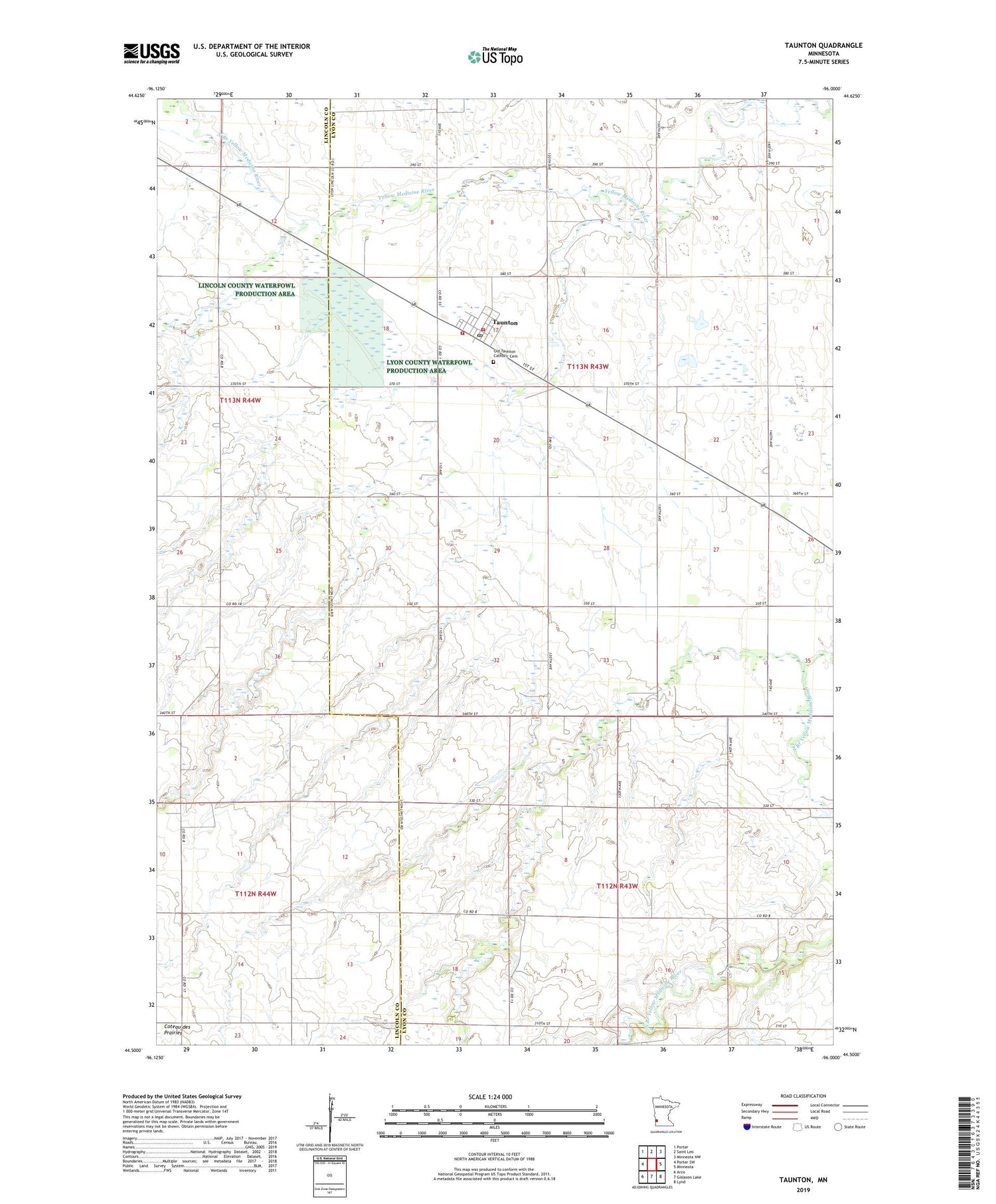 Taunton Minnesota US Topo Map Image