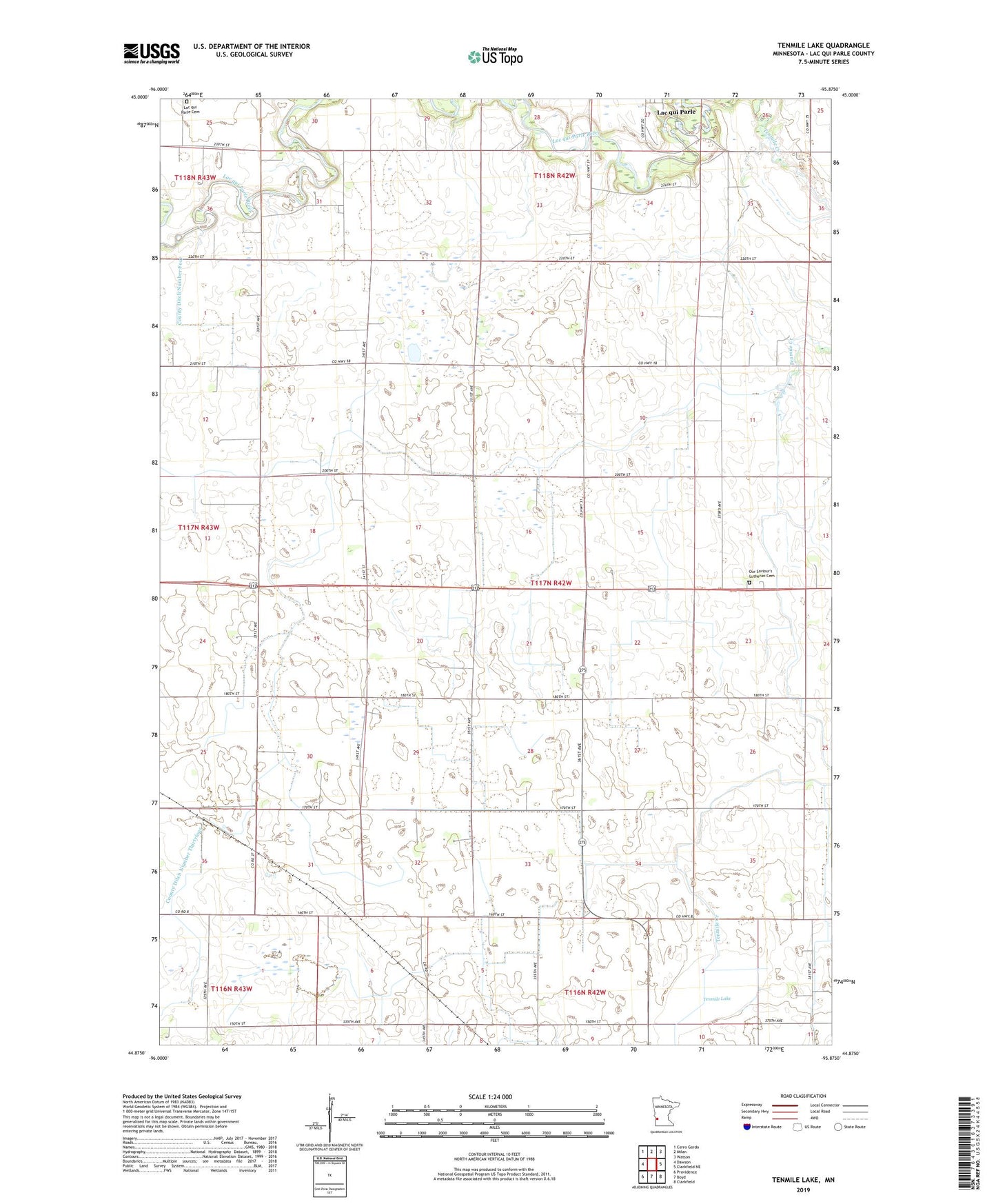 Tenmile Lake Minnesota US Topo Map Image