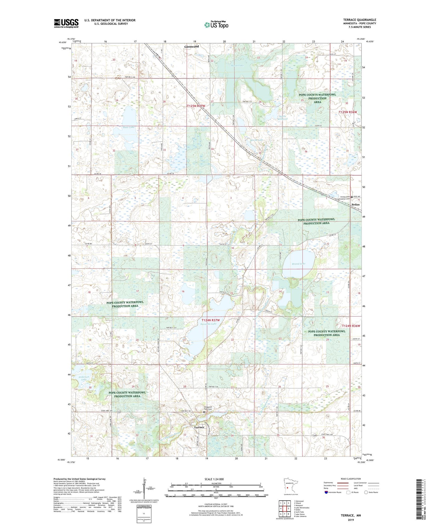 Terrace Minnesota US Topo Map Image