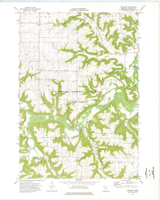 Classic USGS Theilman Minnesota 7.5'x7.5' Topo Map Image