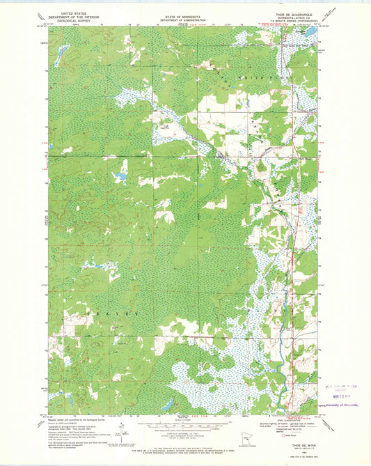 Classic USGS Thor SE Minnesota 7.5'x7.5' Topo Map Image