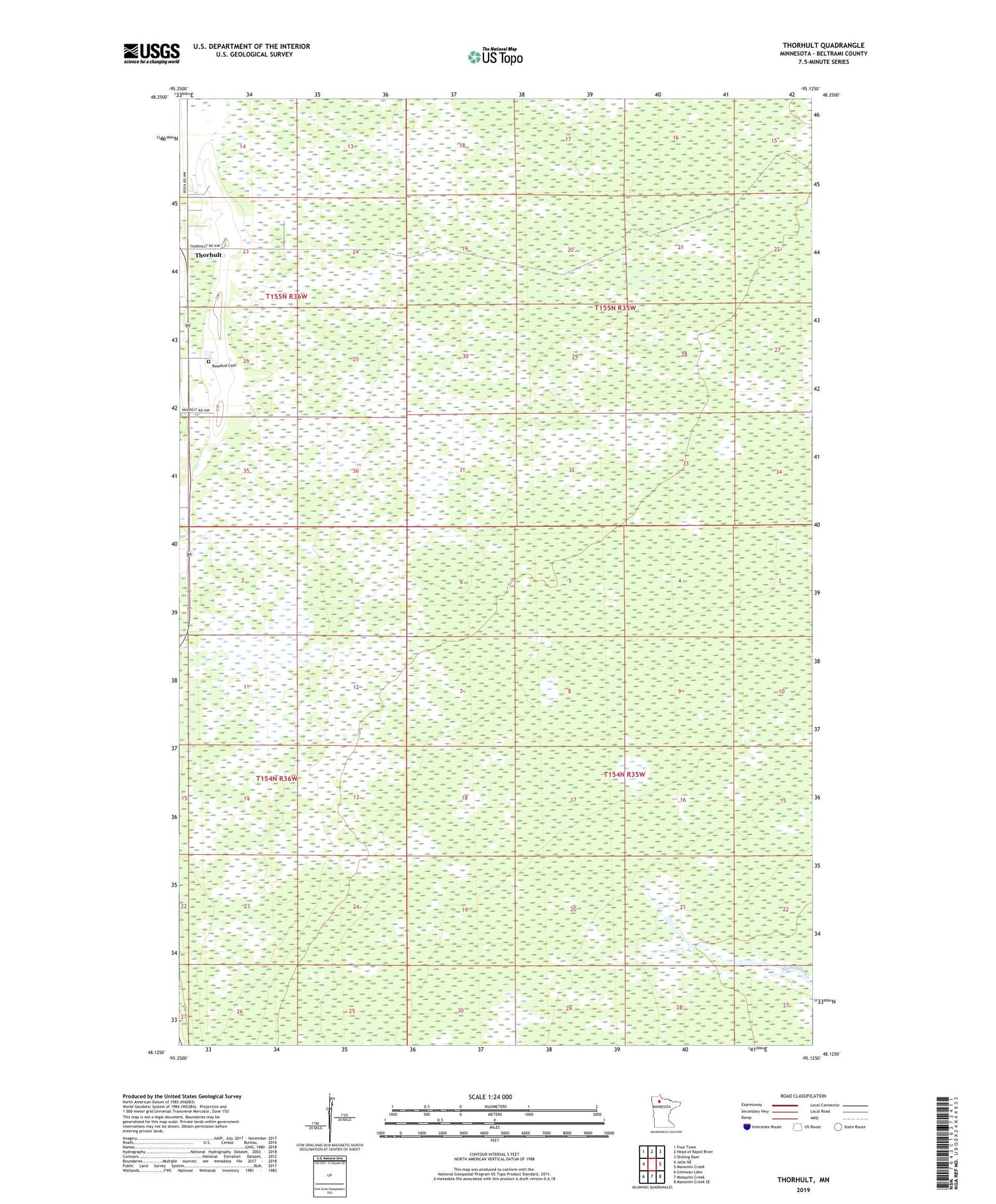 Thorhult Minnesota US Topo Map Image