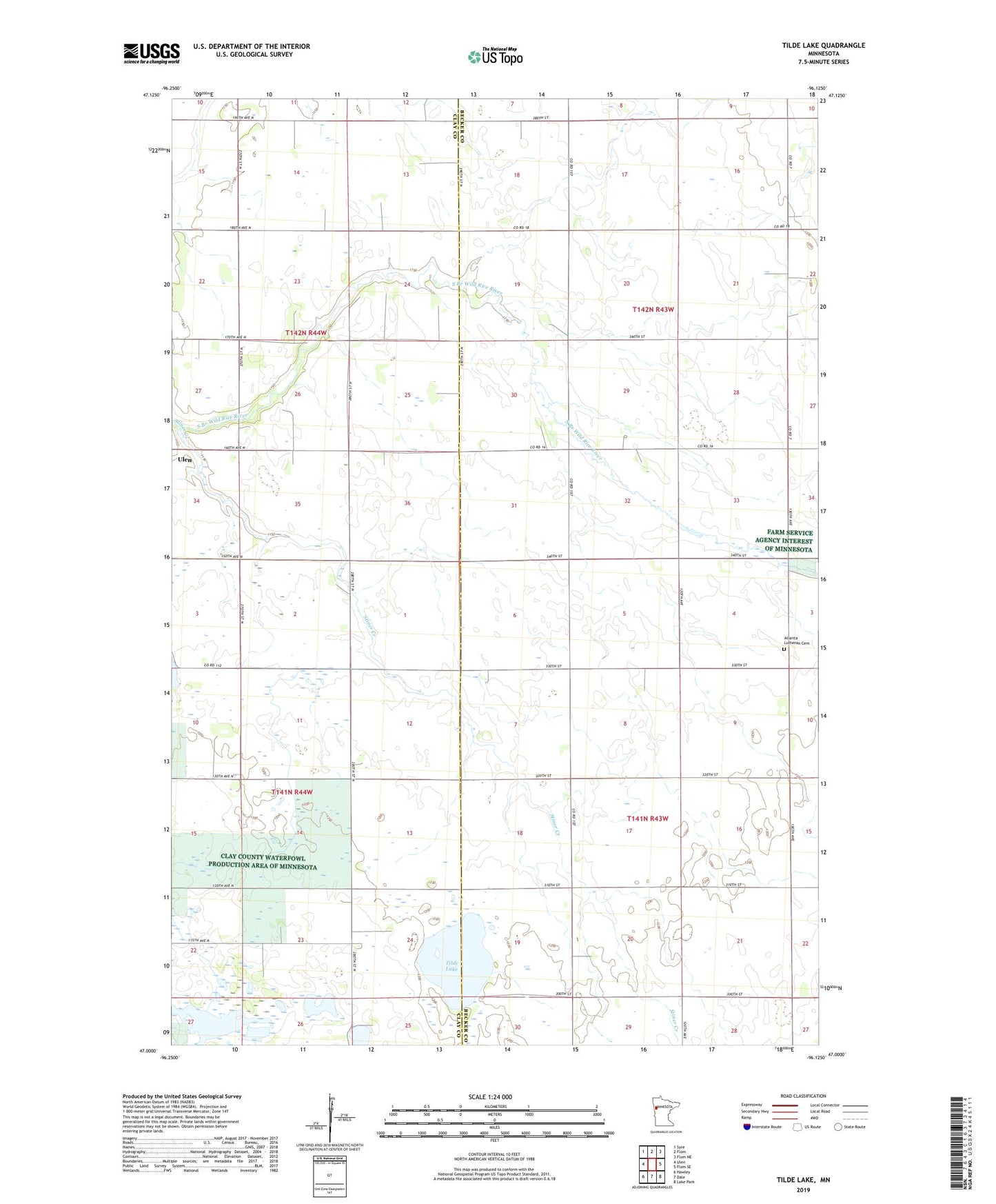 Tilde Lake Minnesota US Topo Map Image
