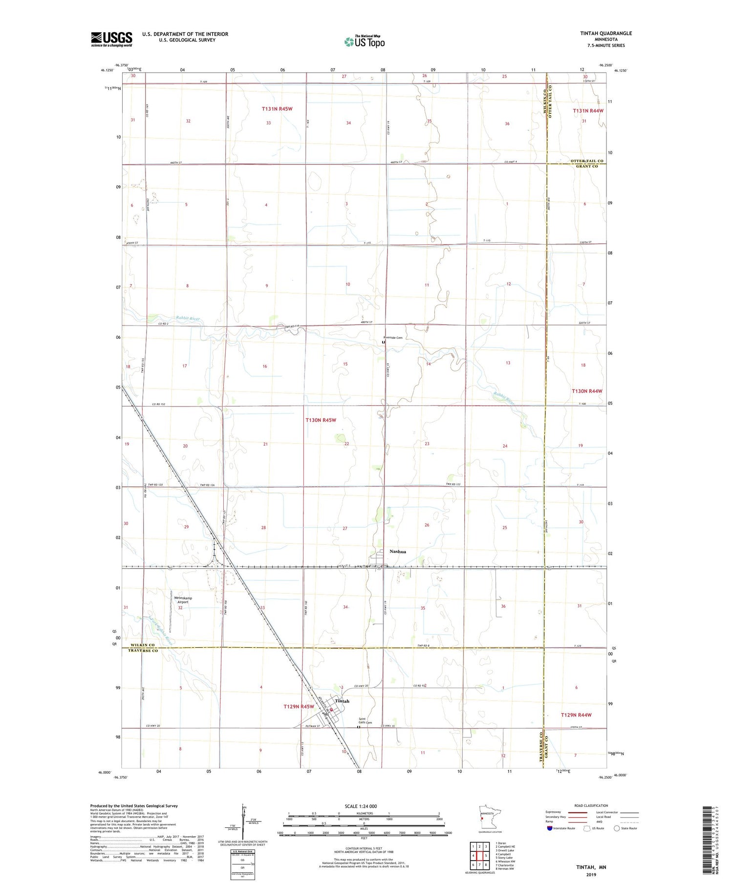 Tintah Minnesota US Topo Map Image