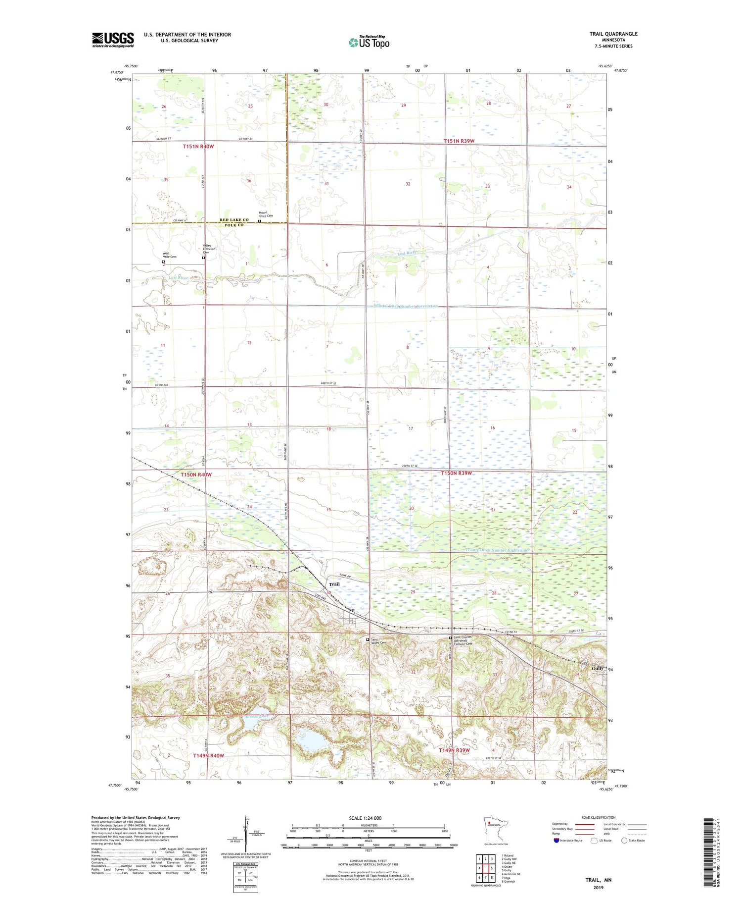 Trail Minnesota US Topo Map Image