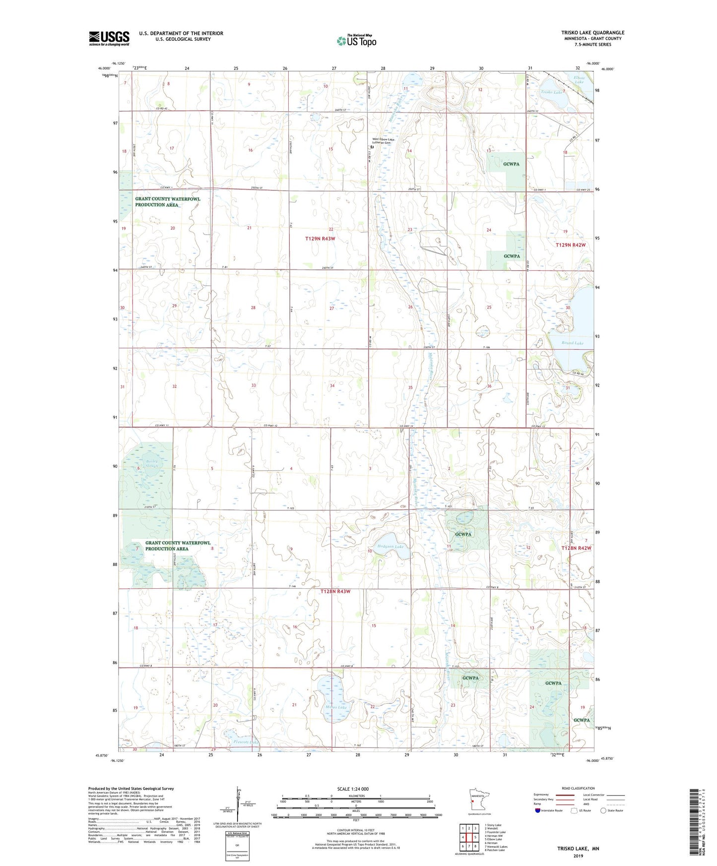 Trisko Lake Minnesota US Topo Map Image
