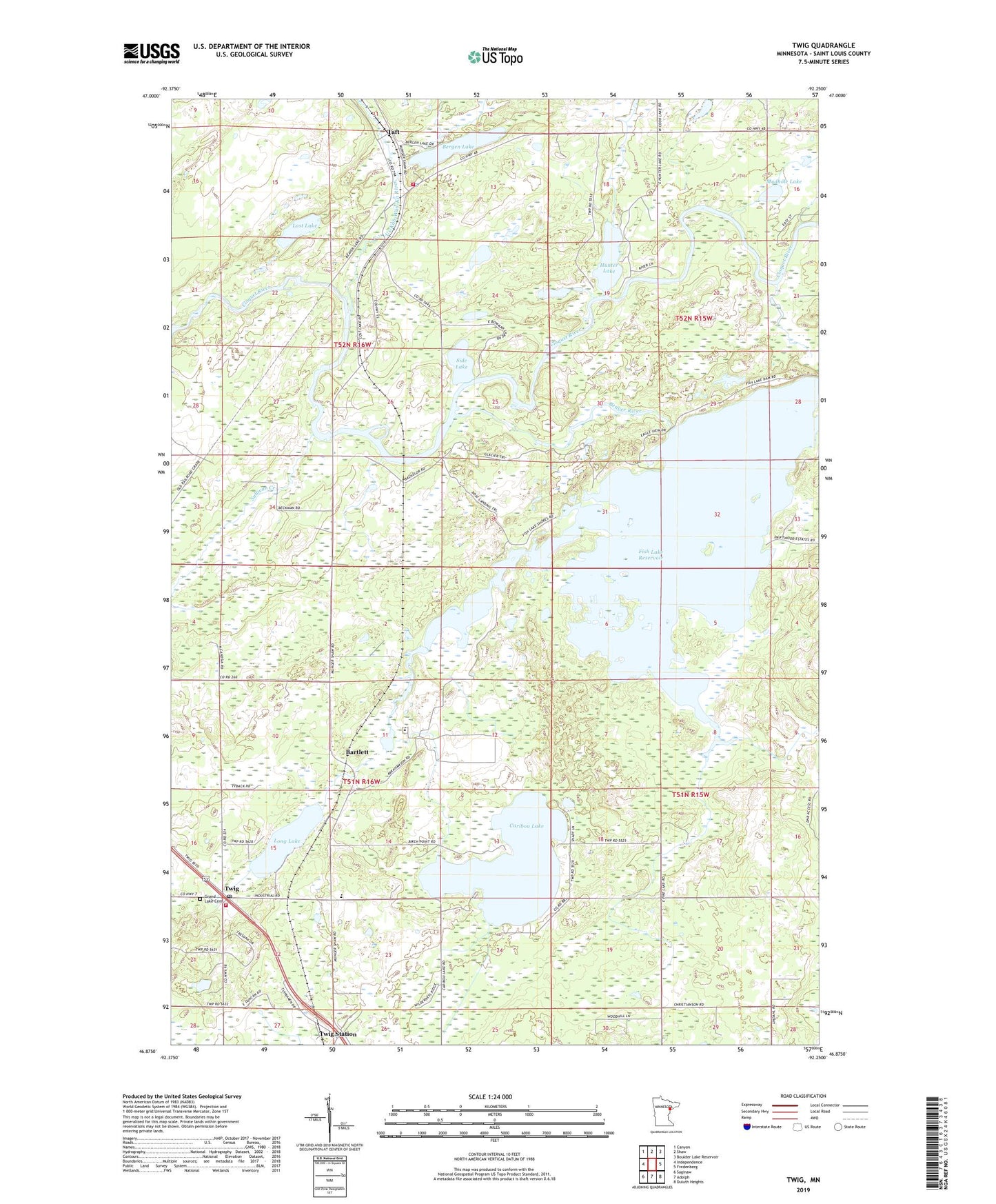 Twig Minnesota US Topo Map Image