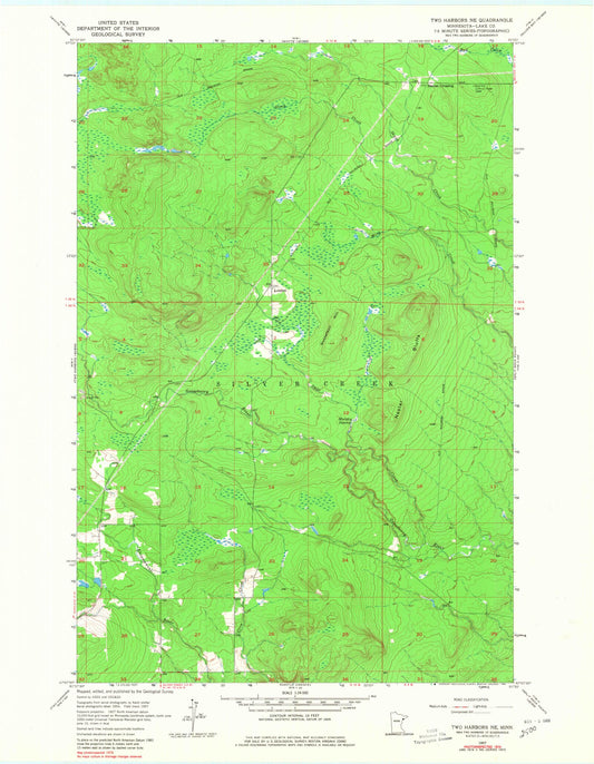 Classic USGS Two Harbors NE Minnesota 7.5'x7.5' Topo Map Image