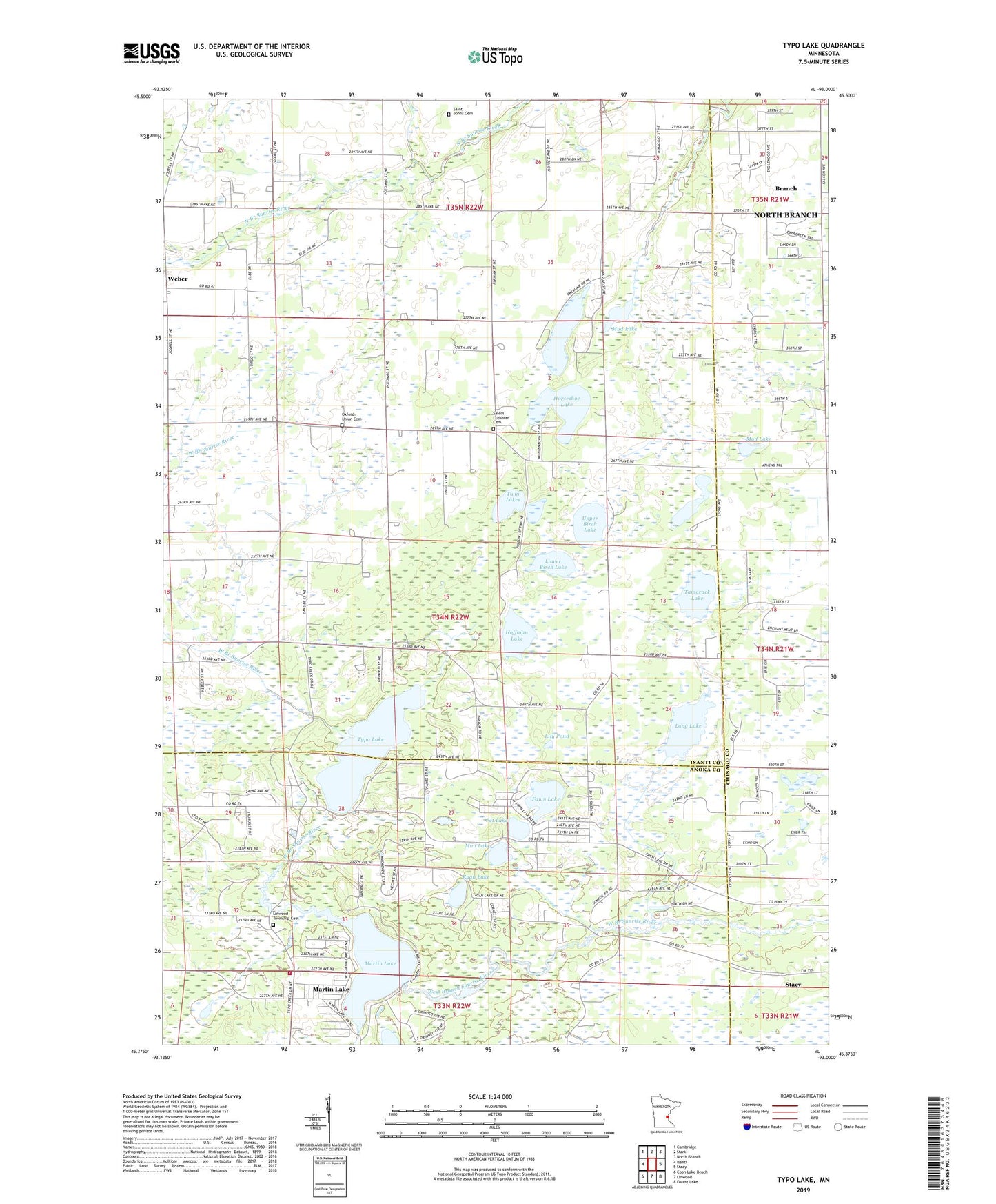 Typo Lake Minnesota US Topo Map Image