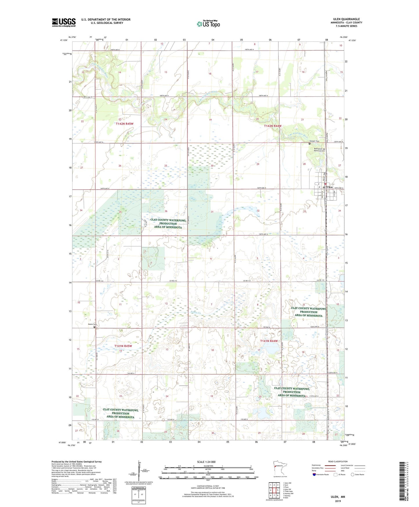 Ulen Minnesota US Topo Map Image