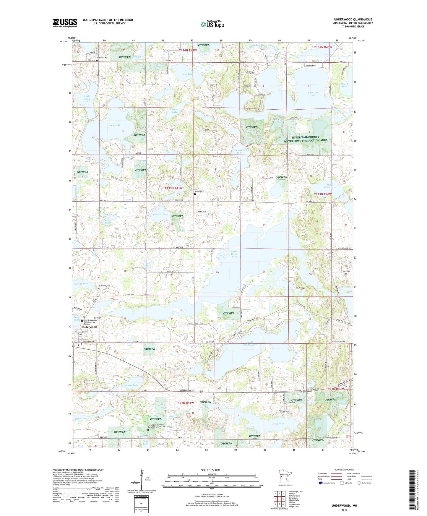 Underwood Minnesota US Topo Map Image
