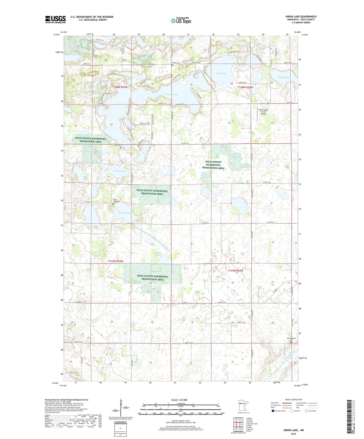 Union Lake Minnesota US Topo Map Image