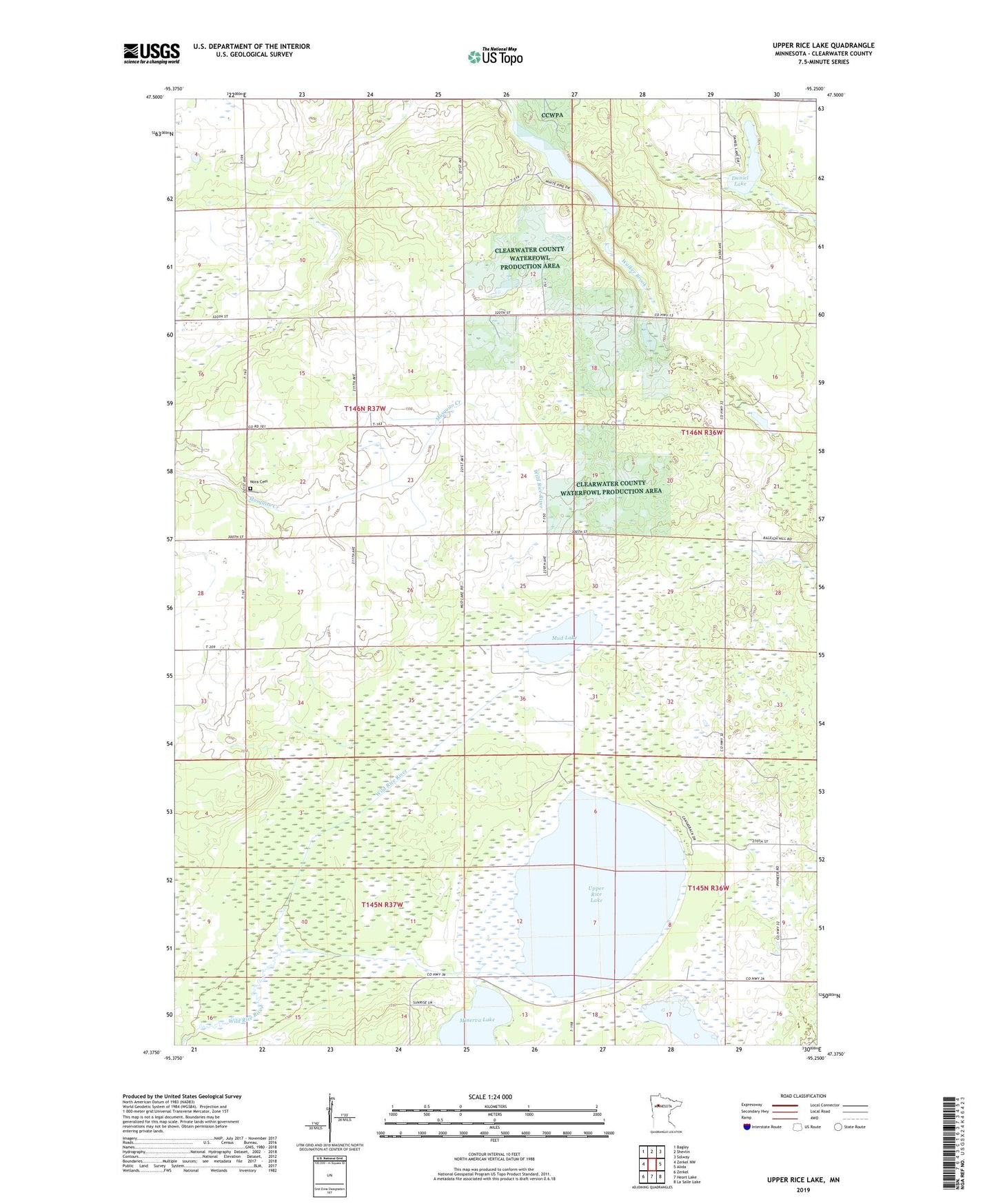 Upper Rice Lake Minnesota US Topo Map Image
