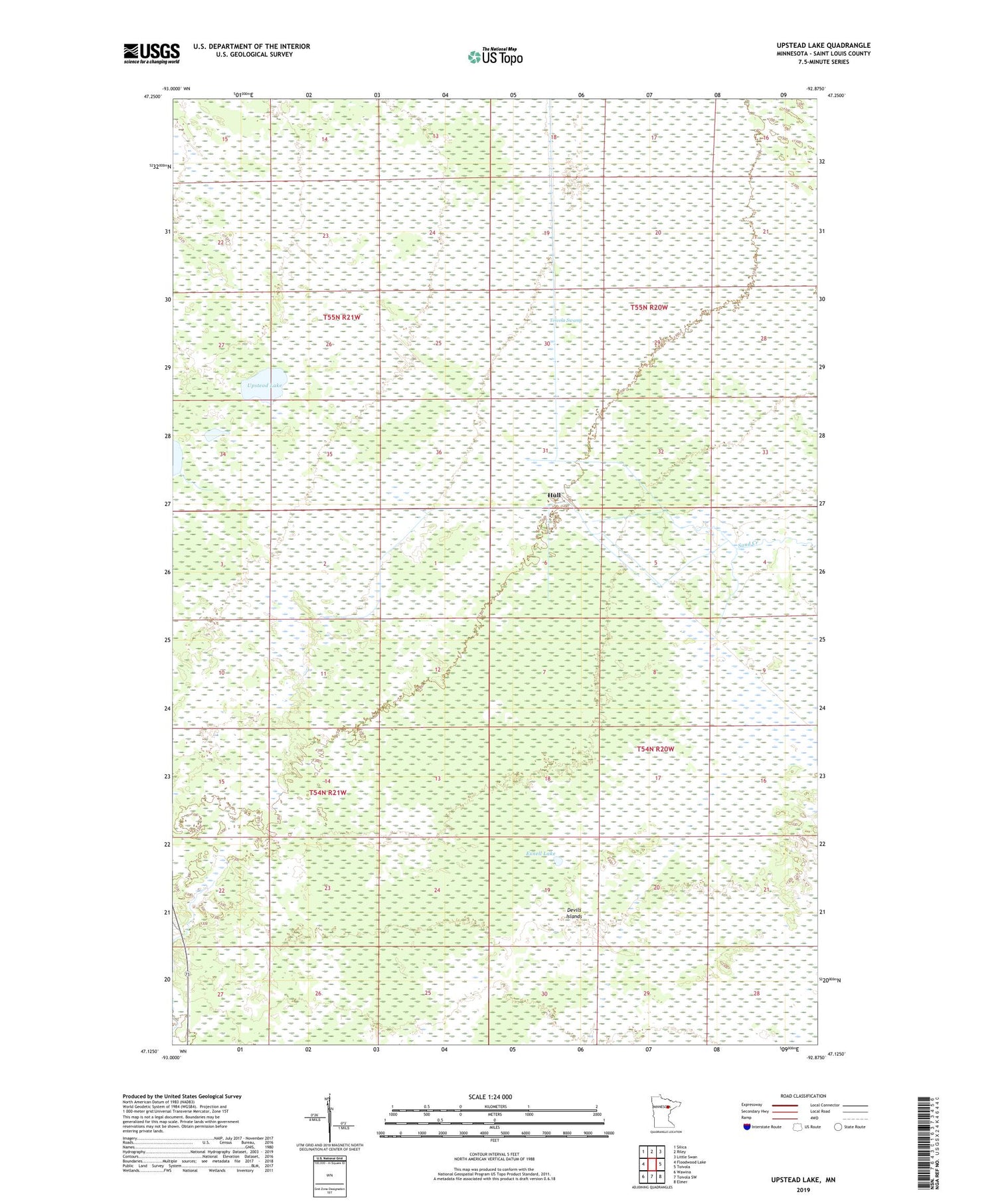 Upstead Lake Minnesota US Topo Map Image