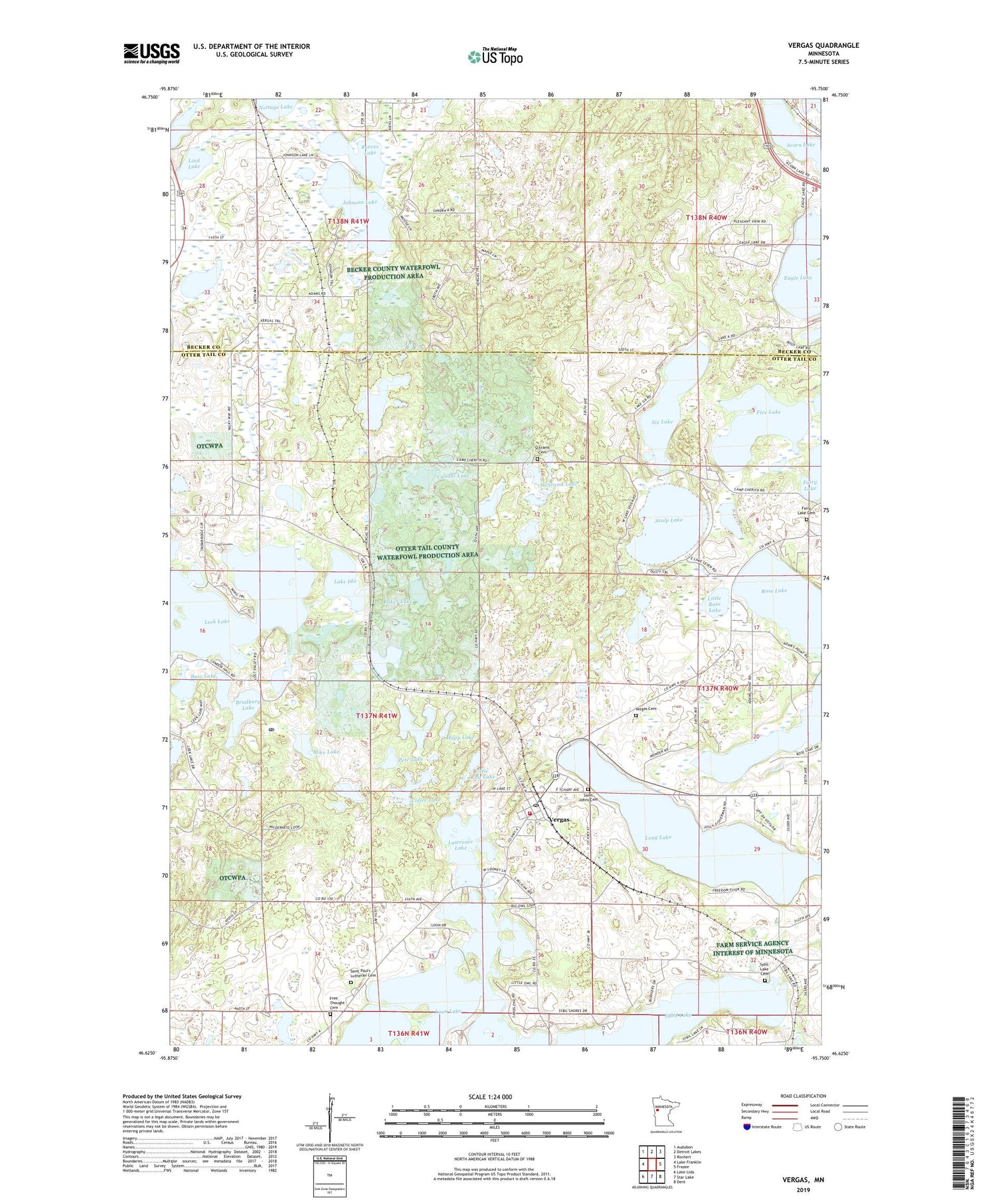 Vergas Minnesota US Topo Map Image