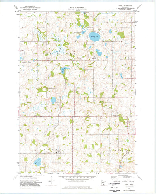 Classic USGS Veseli Minnesota 7.5'x7.5' Topo Map Image